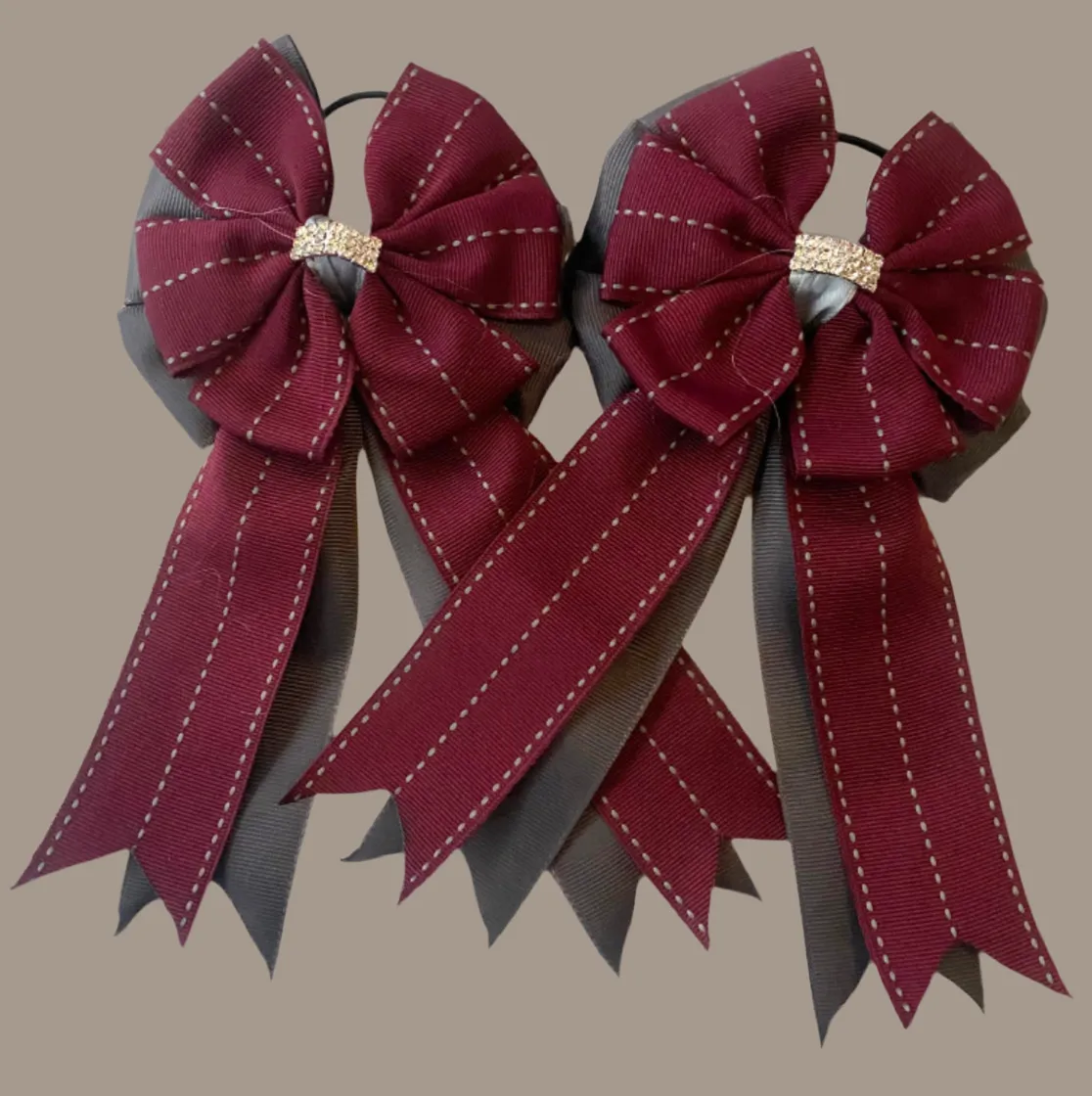 * Show Bows: Merlot Stitch on Charcoal