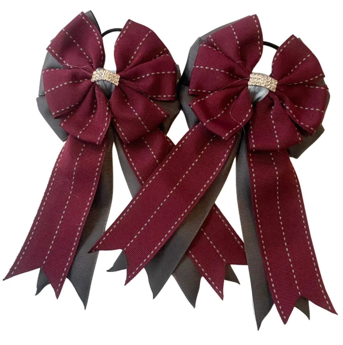 * Show Bows: Merlot Stitch on Charcoal