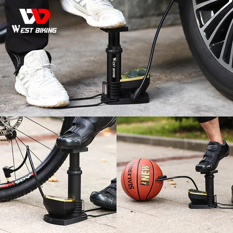 140PSI Bike Floor Pump Gauge Hose Alloy Tire Inflator Presta Schrader Valve Cycling Air Pump MTB Road Bicycle Pump