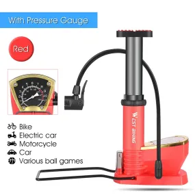 140PSI Bike Floor Pump Gauge Hose Alloy Tire Inflator Presta Schrader Valve Cycling Air Pump MTB Road Bicycle Pump