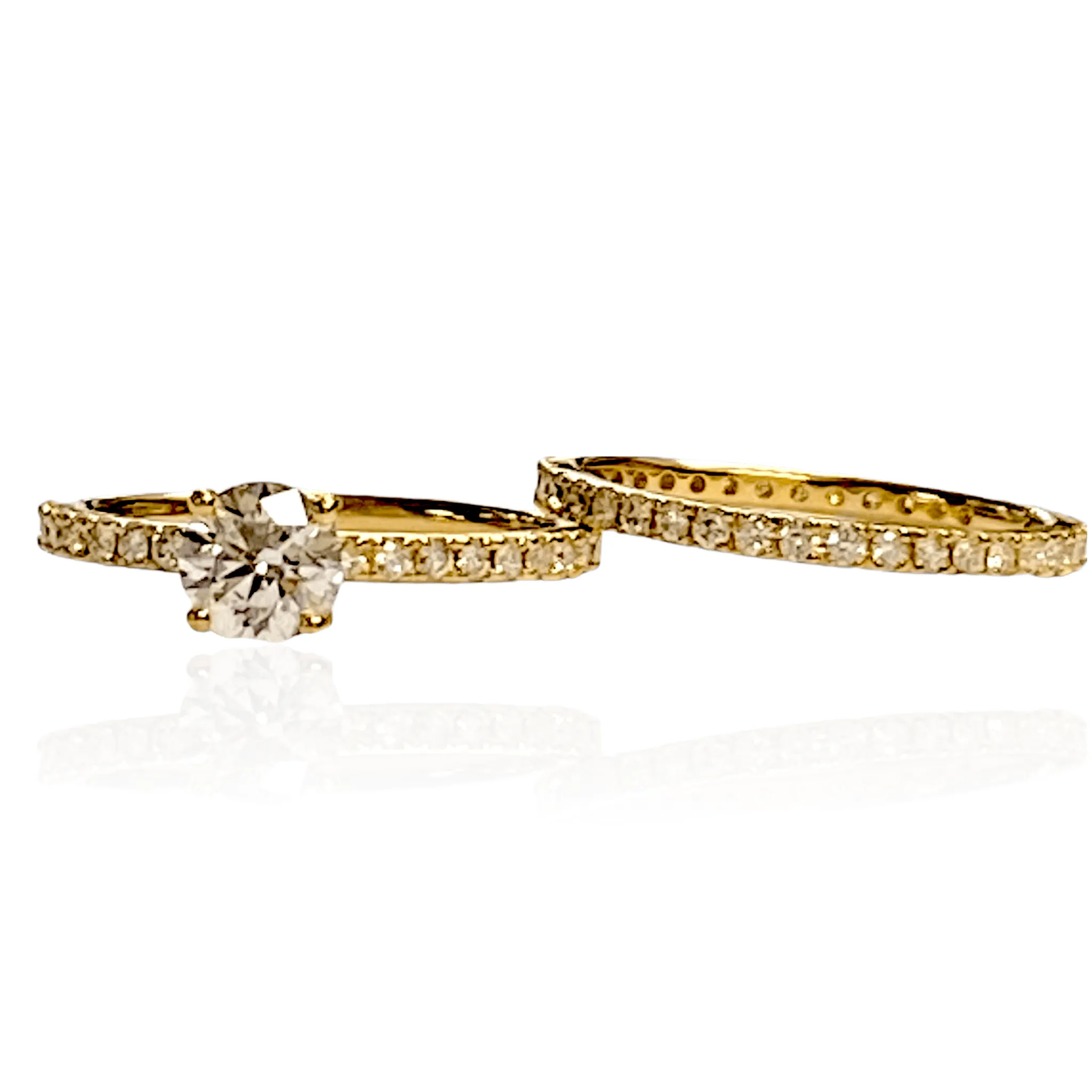 14K Yellow Gold 1.00 carat Diamond Bridal Set