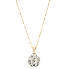 18ct Yellow Gold 2.01ct Diamond Lotus Pendant