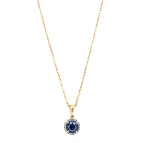 18ct Yellow Gold .88ct Sapphire & Diamond Pendant