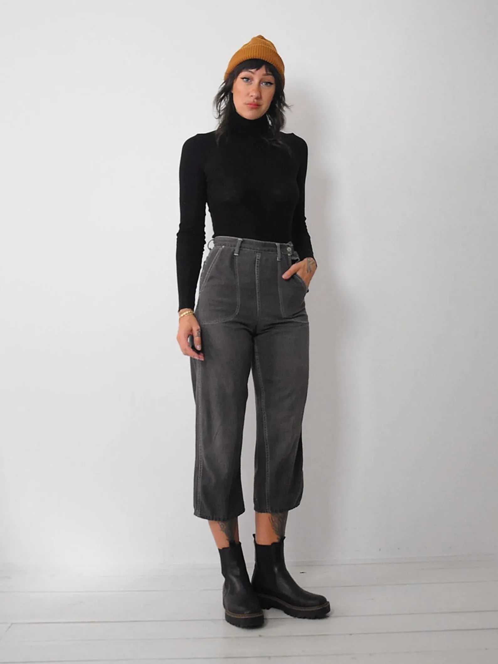 1950's Petite Faded Side Zip Jeans