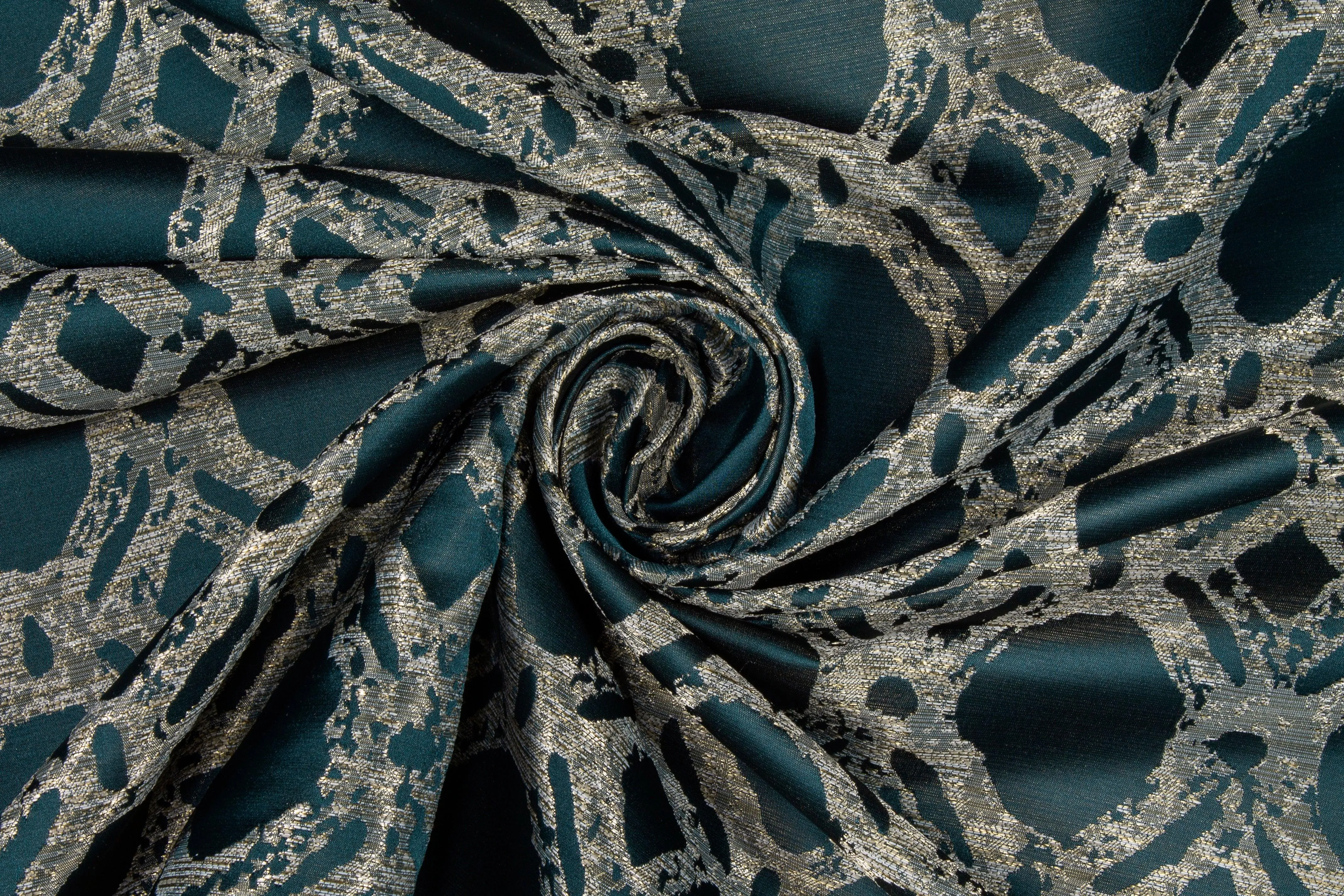 Abstract Blue Metallic Brocade