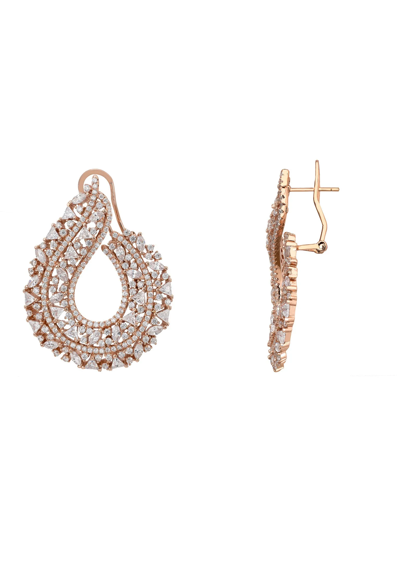 Adalinda Sweeping Hoop Earrings Rosegold