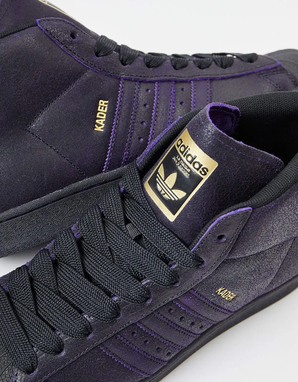 adidas x Kader Pro Model ADV Skate Shoes - Core Black/Core Black/Dark Purple