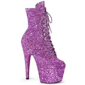 ADORE-1020GWR Lavender Glitter Ankle High Platform Exotic Dancer Boot