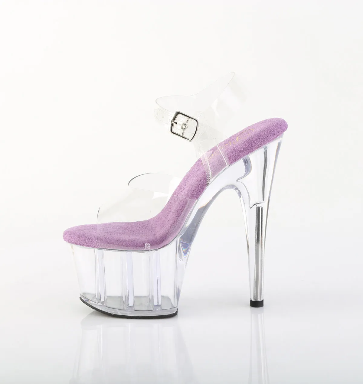 ADORE-708 Purple Sole & Clear Platform Heels