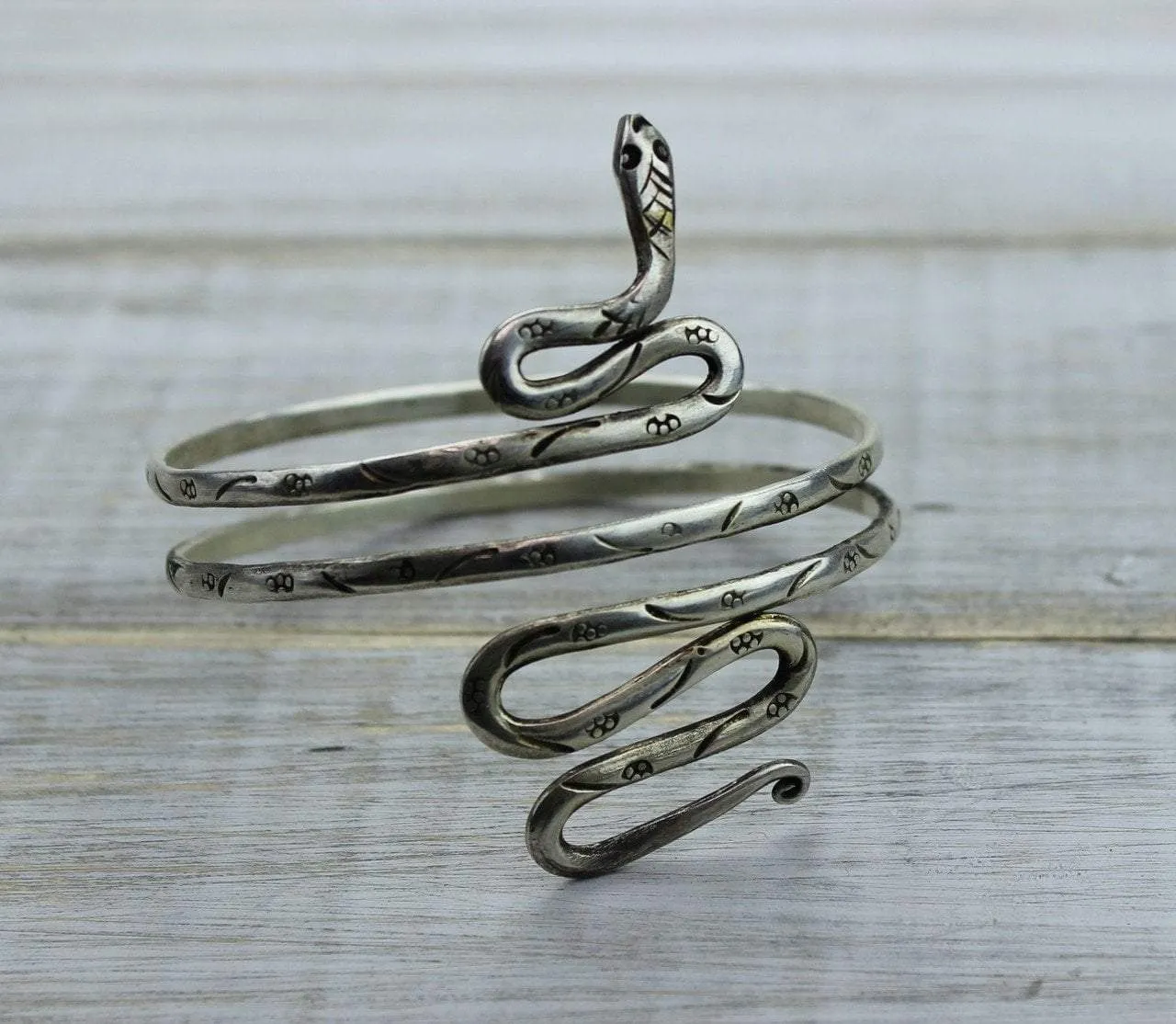 Amazing Adjustable Silver Snake Bracelet