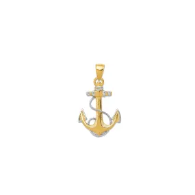 Anchor With Rope Pendant (14K)