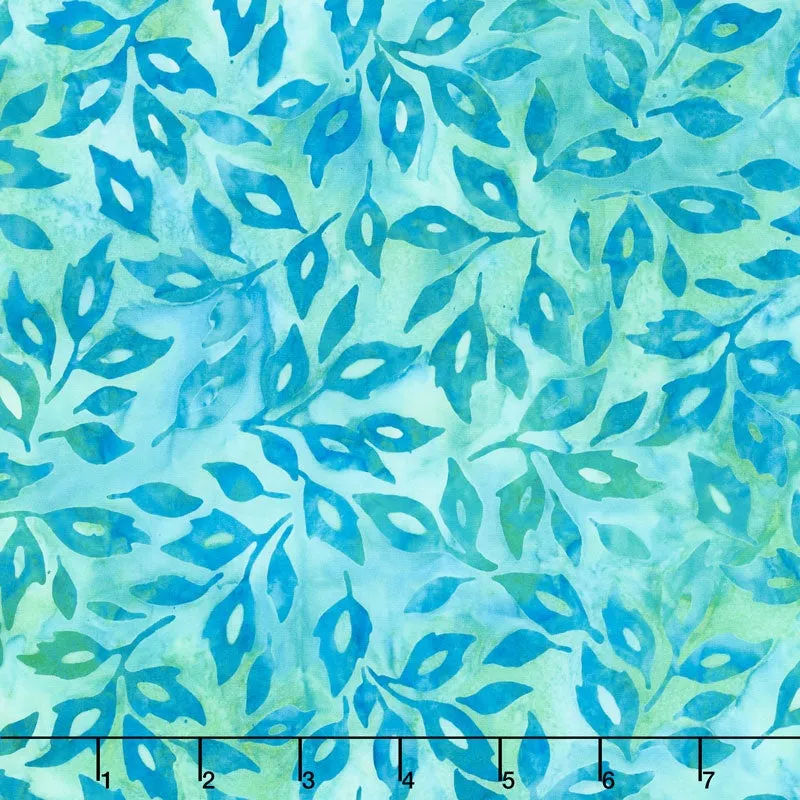 Artisan Batiks - Greenhouse 3 Scattered Leaves Sweet Pea Yardage