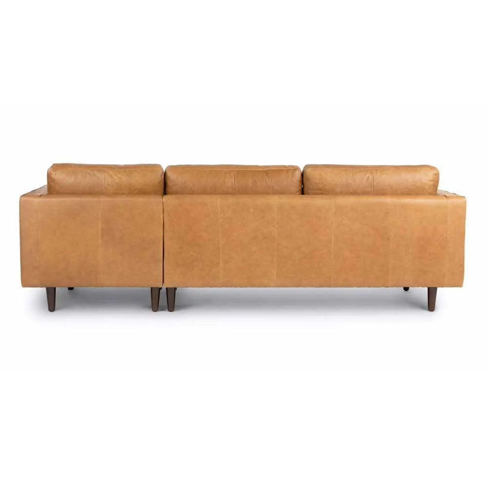 Ashla L-Shape Light Brown Faux Leather Sofa