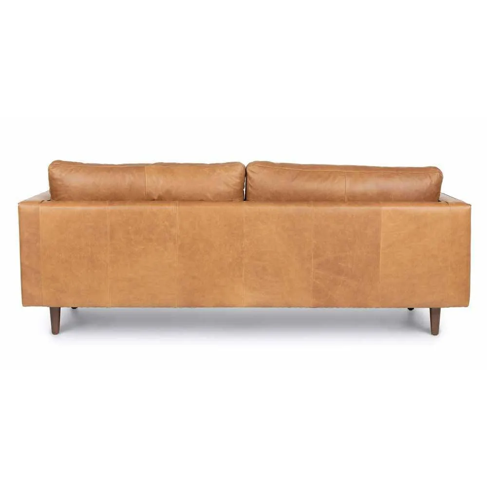 Ashla Light Brown Faux Leather Sofa