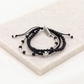 Be Still Prayer Bracelet-Black Agate