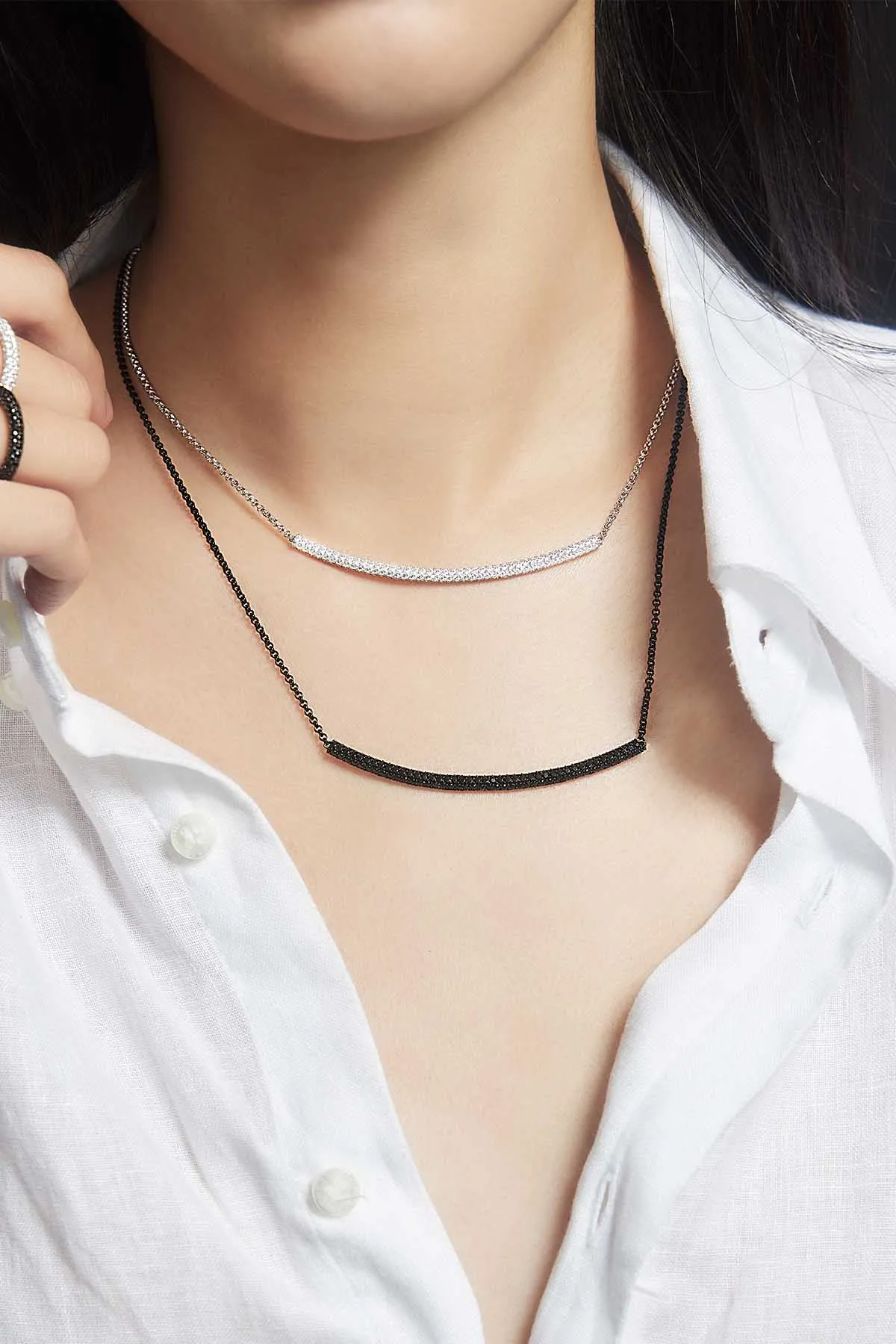 Black Pavé Adjustable Necklace