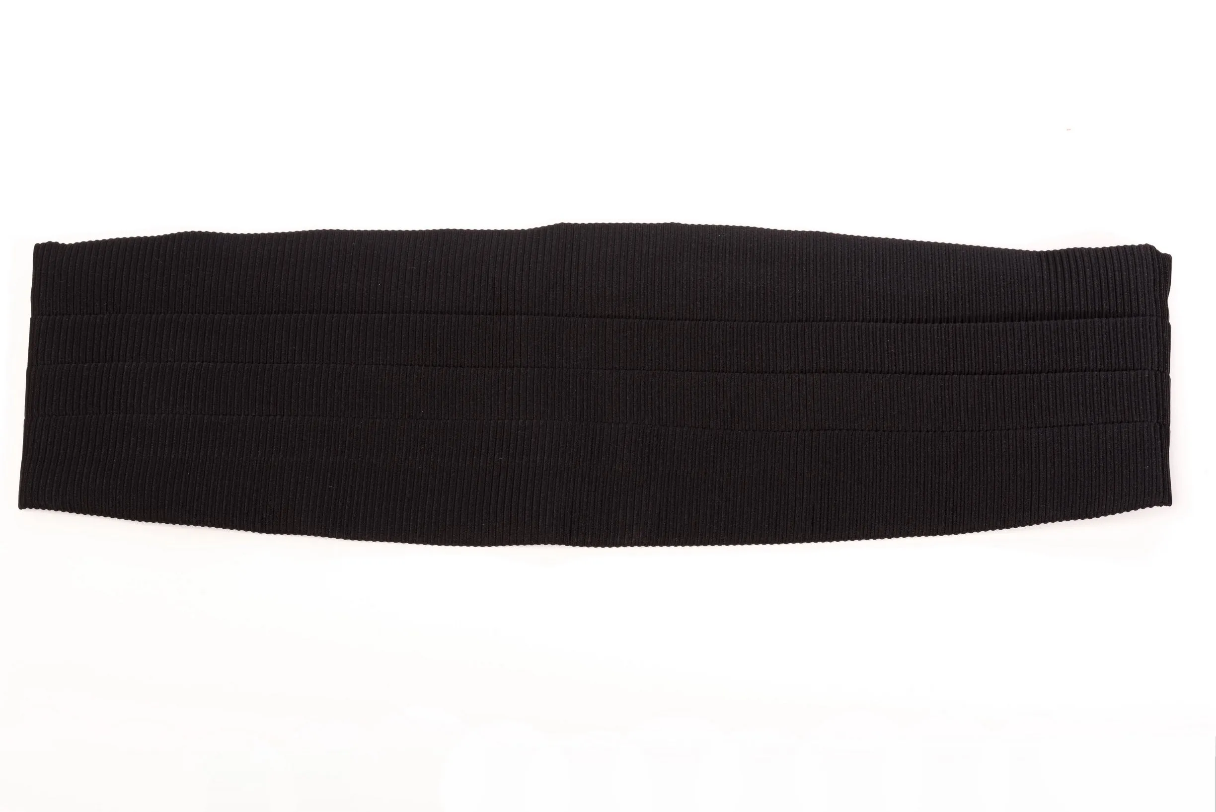 Black Wide Ribbed Grosgrain Silk Cummerbund