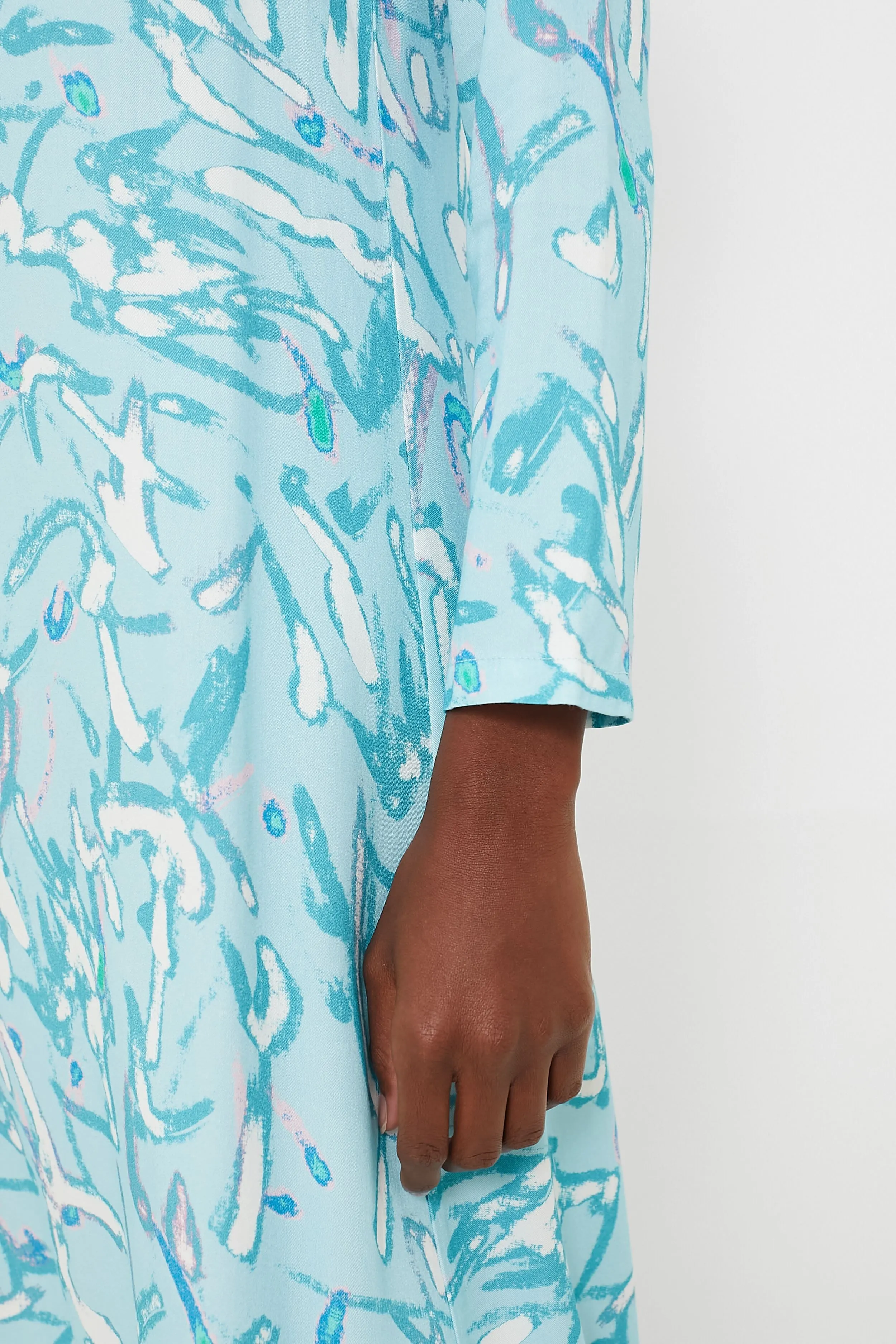 Blue Abstract Hattie Midi Dress