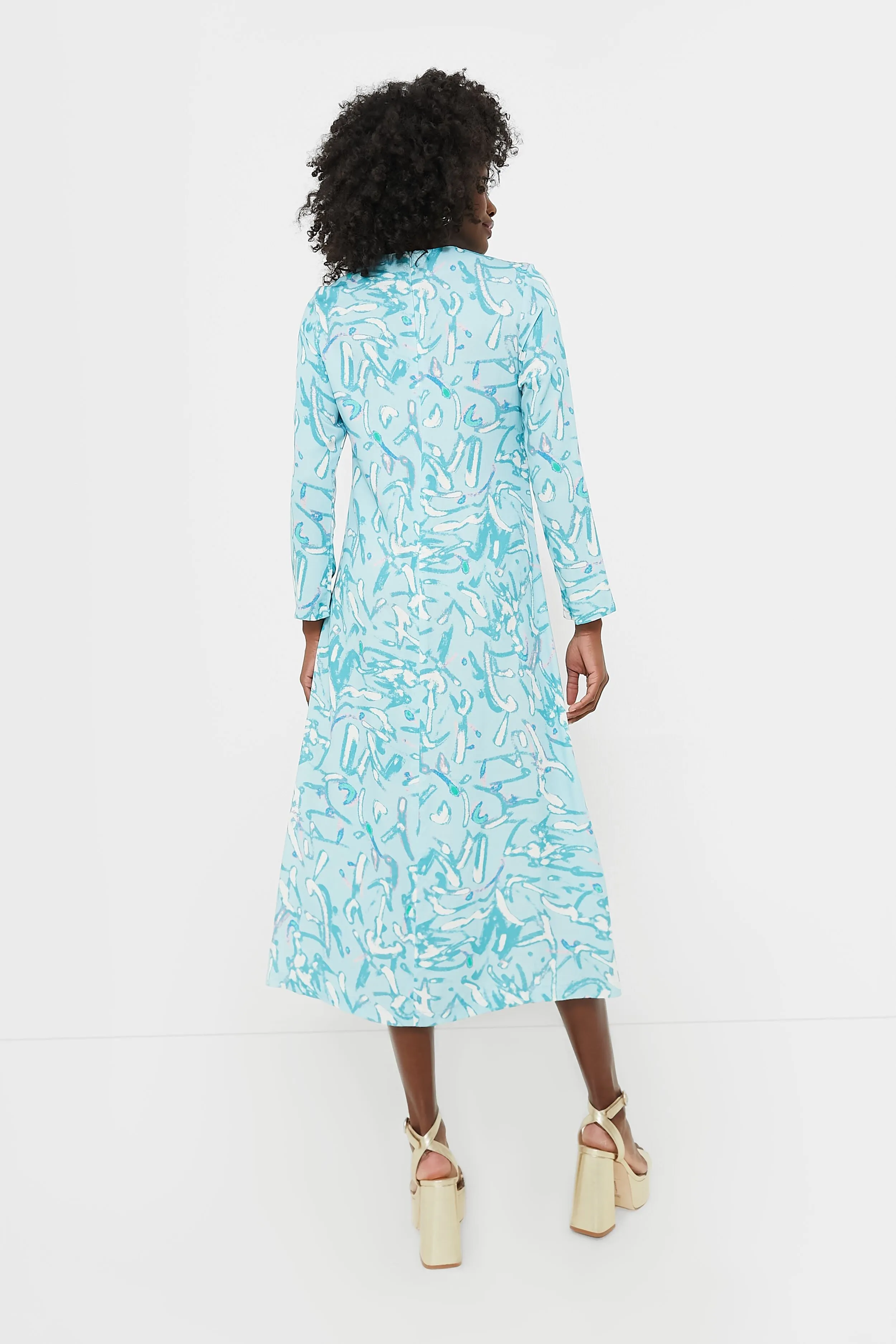 Blue Abstract Hattie Midi Dress