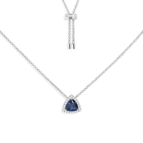 Blue Pavé Triangle Adjustable Necklace