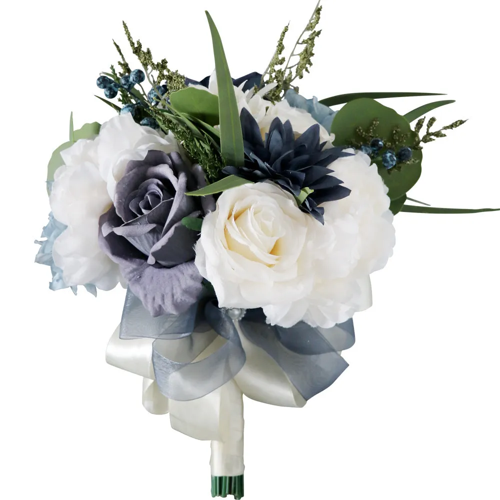 Bridal Bridesmaid Bouquets Haze Blue