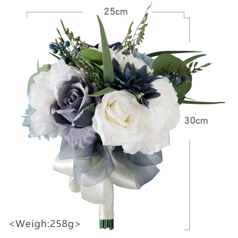 Bridal Bridesmaid Bouquets Haze Blue