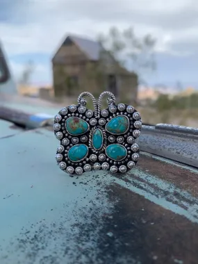 Butterfly of Turquoise Adjustable ring