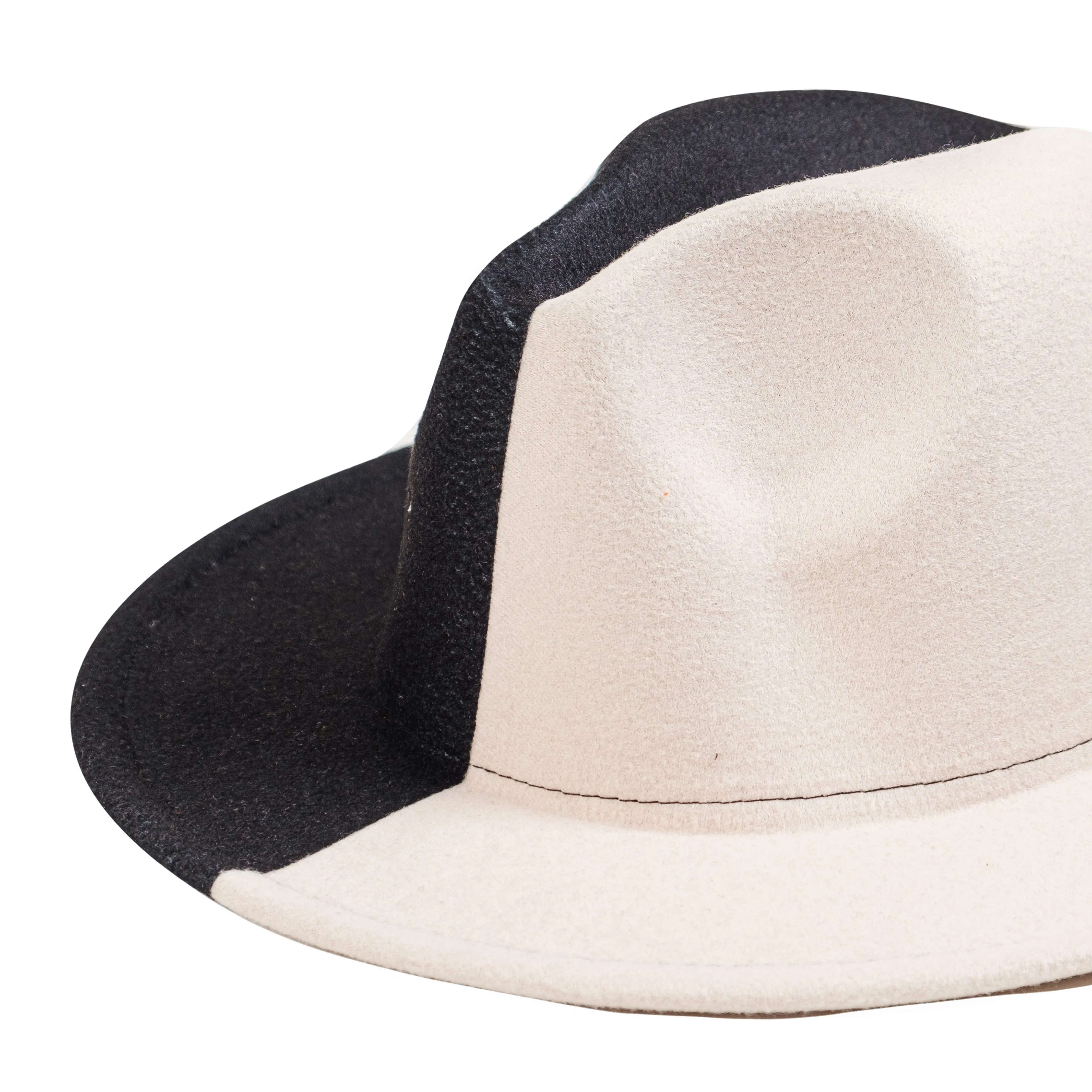 Chokore Half and Half Fedora Hat (Black & White)