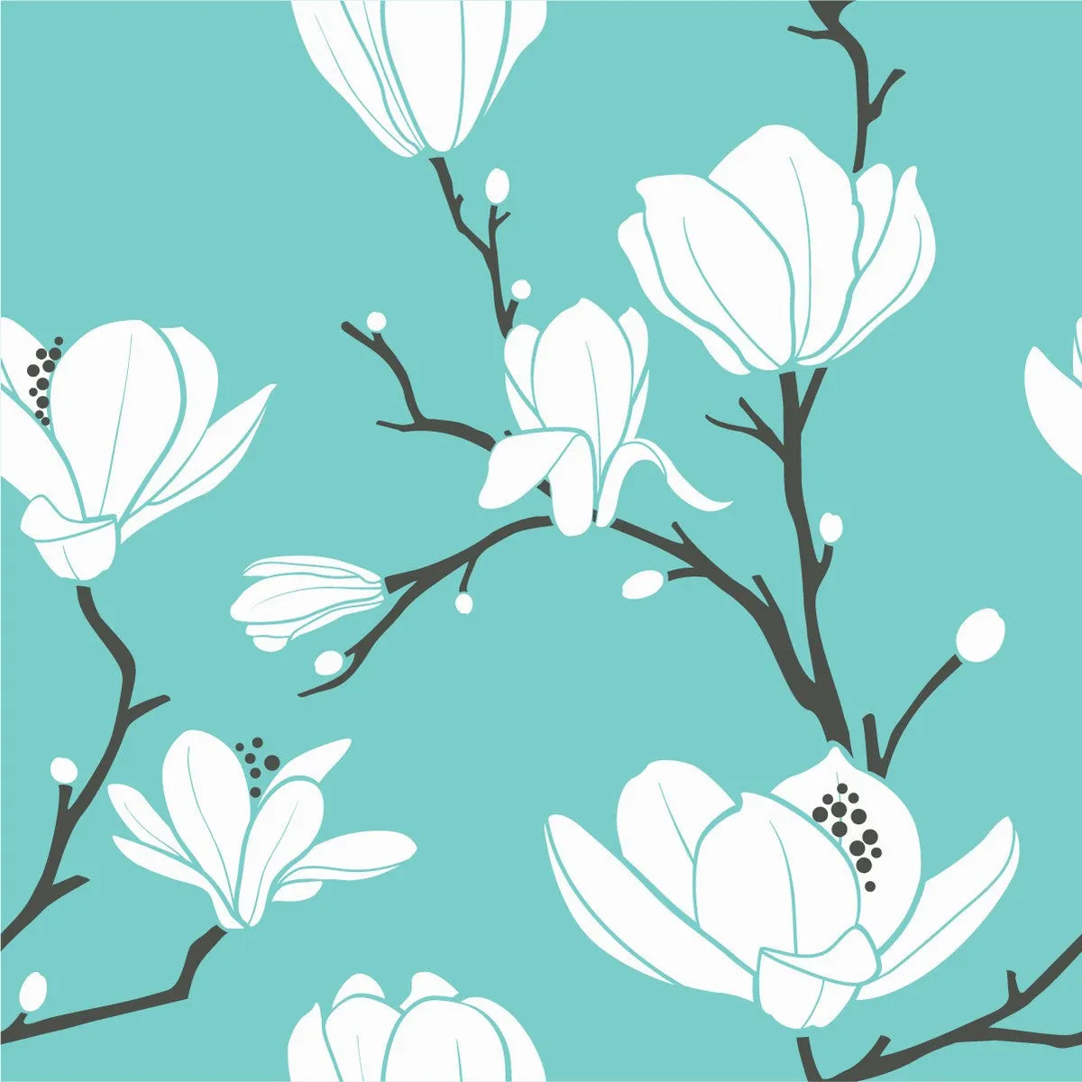 Contemporary Magnolia Wallpaper