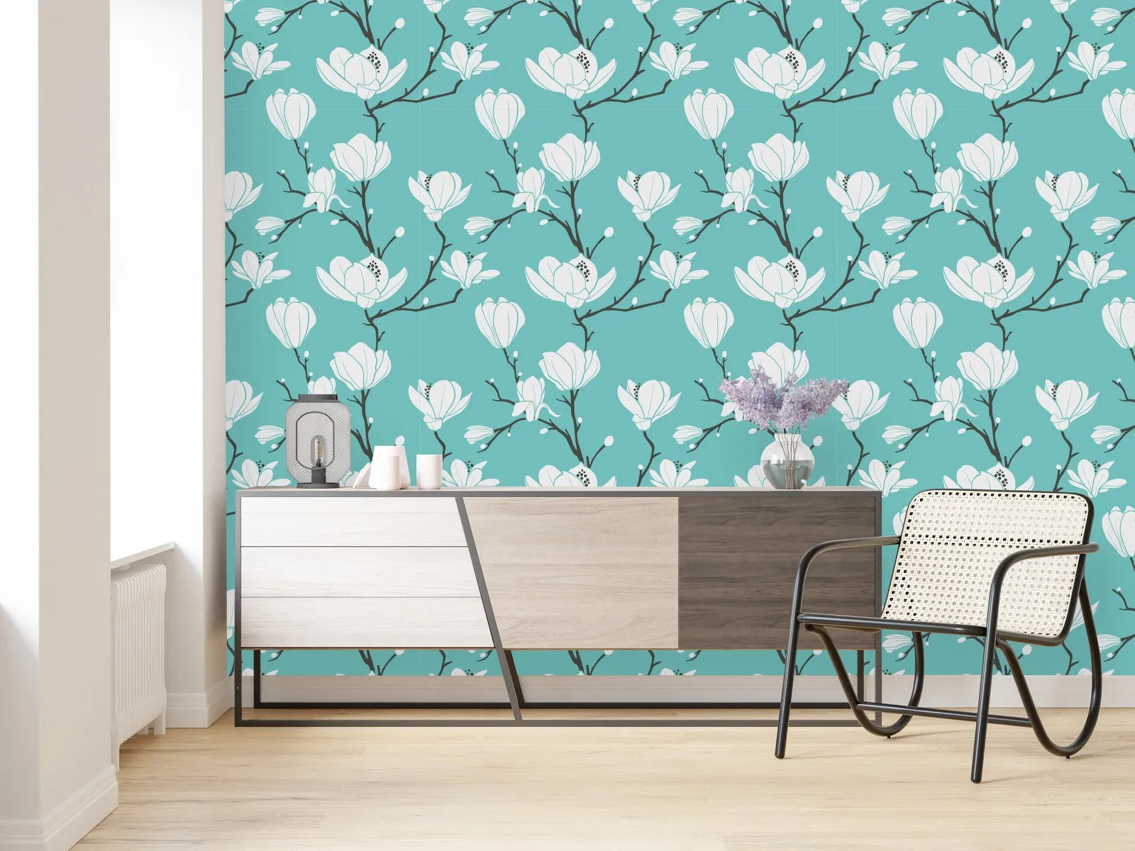 Contemporary Magnolia Wallpaper