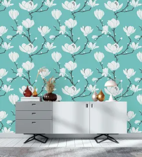 Contemporary Magnolia Wallpaper