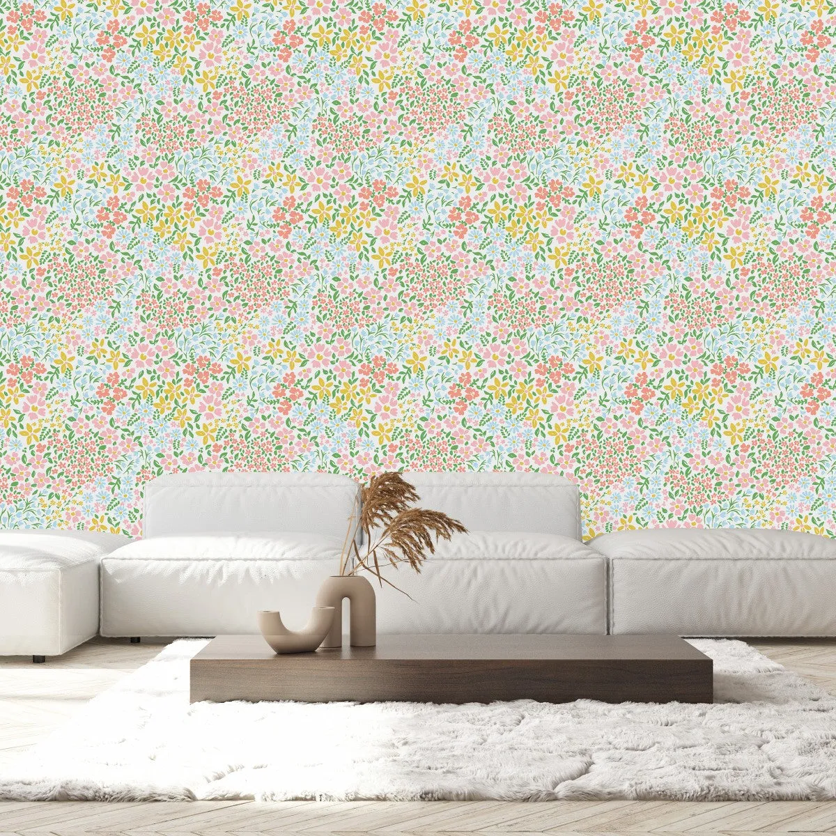 Contemporary Spring Little Flowers Wallpaper Fashionable High-Quality