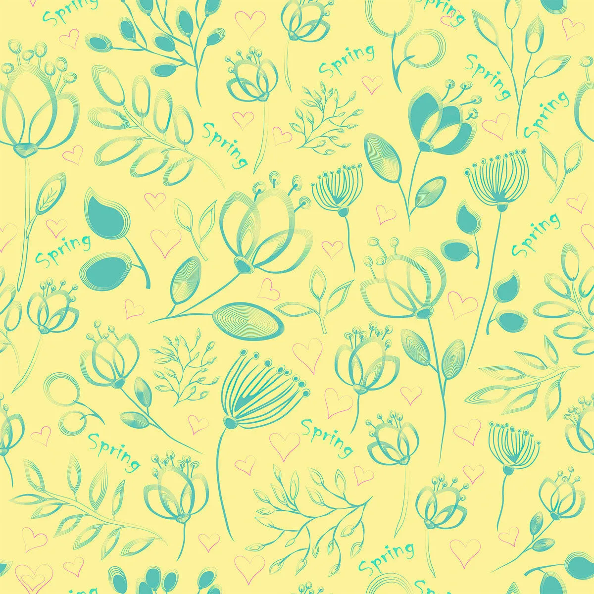 Contemporary Yellow Floral Wallpaper Vogue