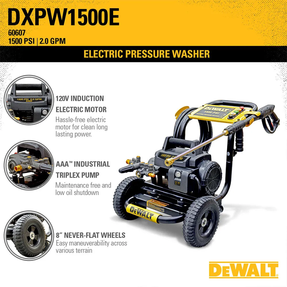 DeWALT DXPW1500E 1,500-Psi 2.0-Gpm Cold Water Commercial Pressure Washer