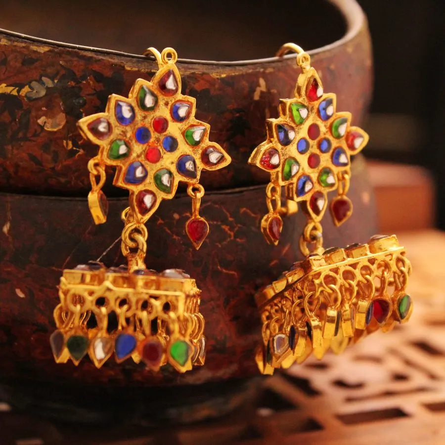 Dhurri Set with Multi color Kundan Work