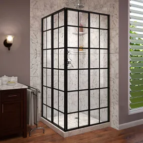 DreamLine French Corner 34 1/2 in. D x 34 1/2 in. W x 72 in. H Framed Sliding Shower Enclosure