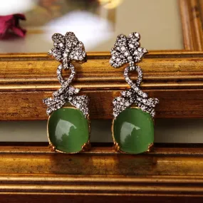 Earrings with Green Onyx