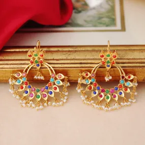 Earrings with Multi Color Stones