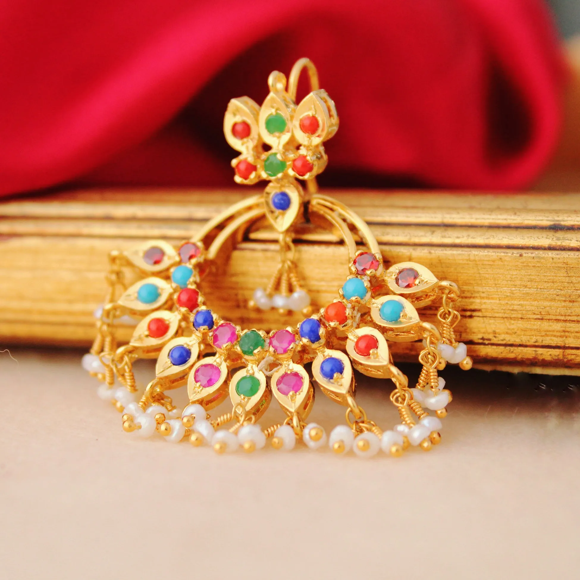 Earrings with Multi Color Stones