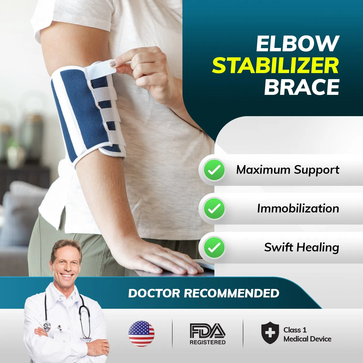 Elbow Immobilizer & Stabilizer - Arm Straightening Night Splint