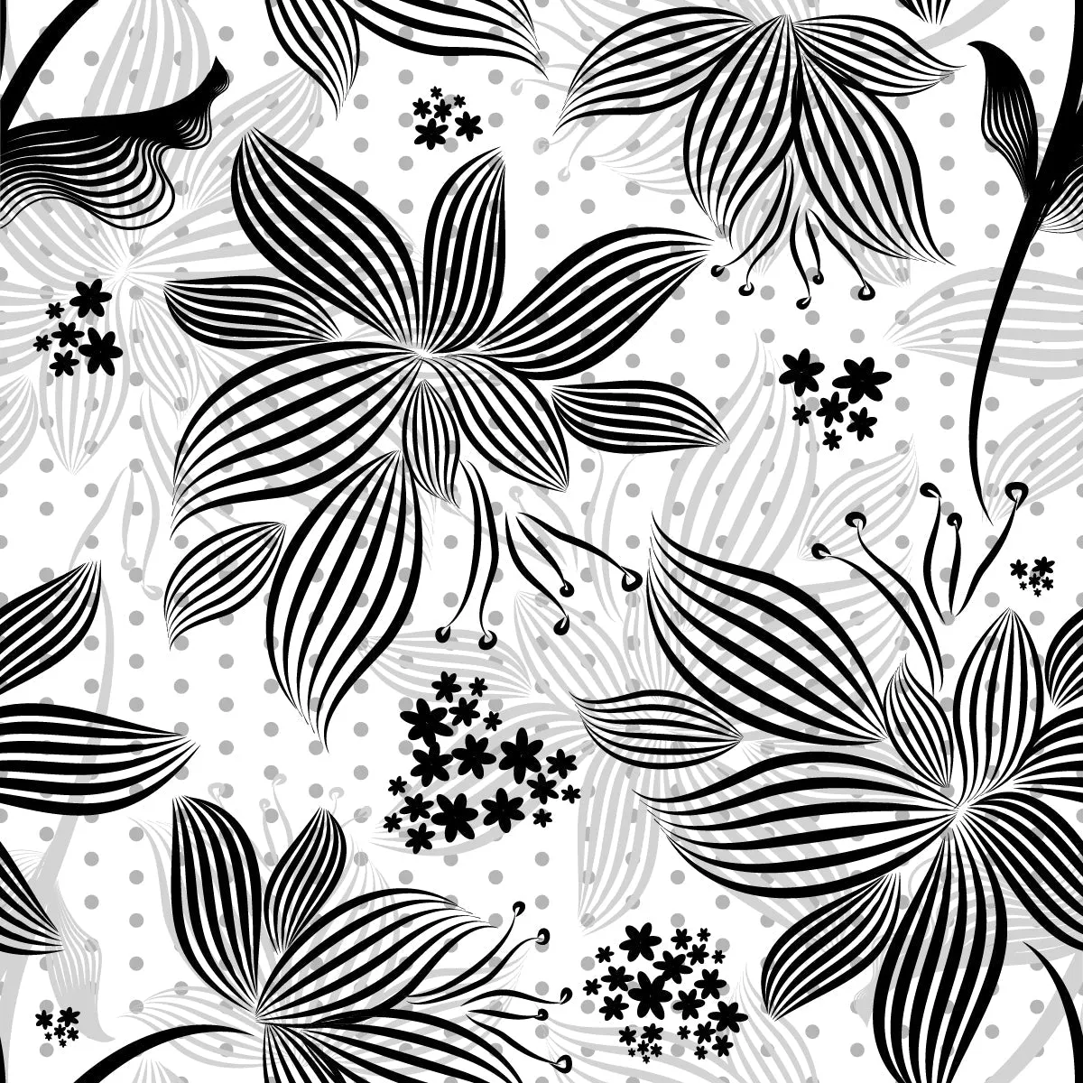 Elegant Black and White Floral Wallpaper Chic