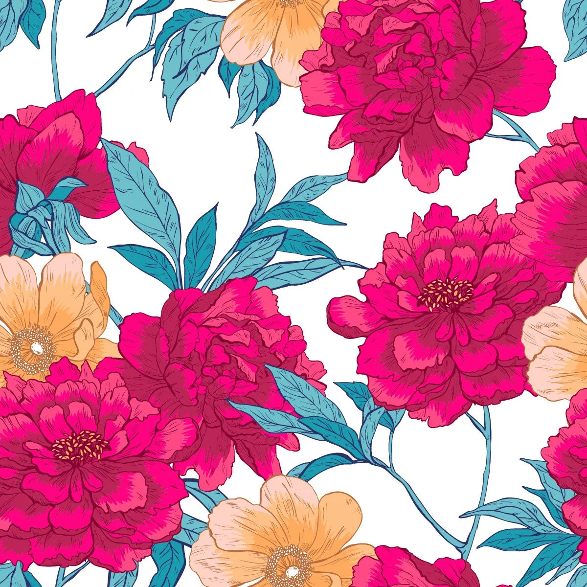 Elegant Large Pink Peonies Wallpaper