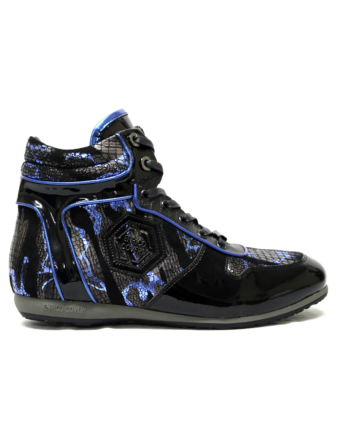 ENRICO COVERI Italia Black/Blue Leather  Boot