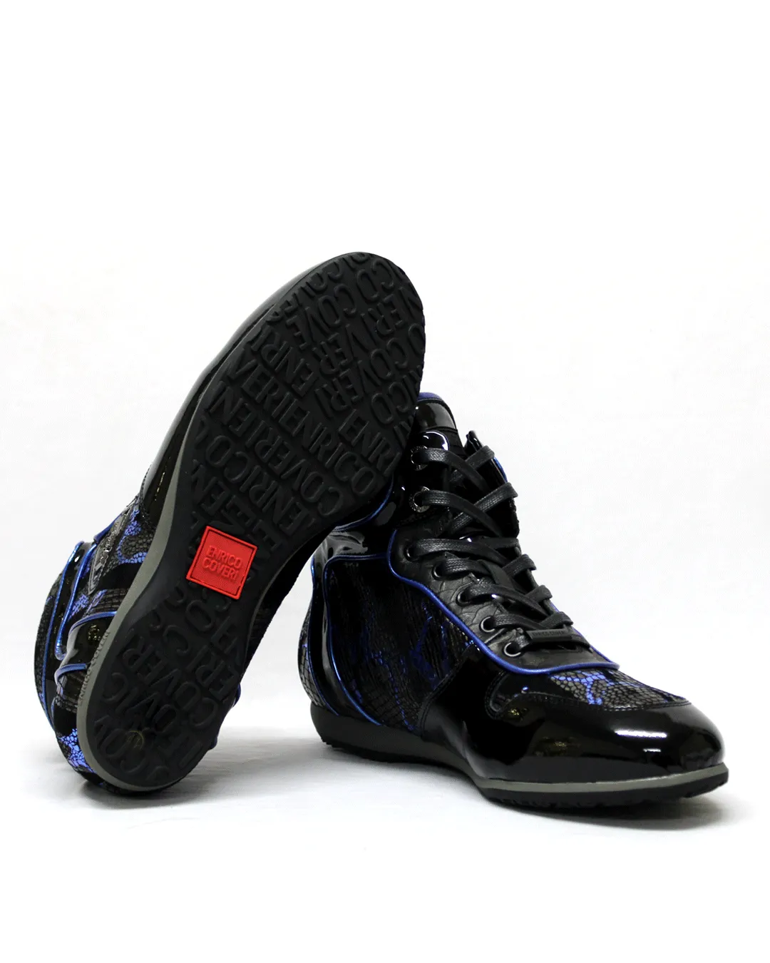 ENRICO COVERI Italia Black/Blue Leather  Boot