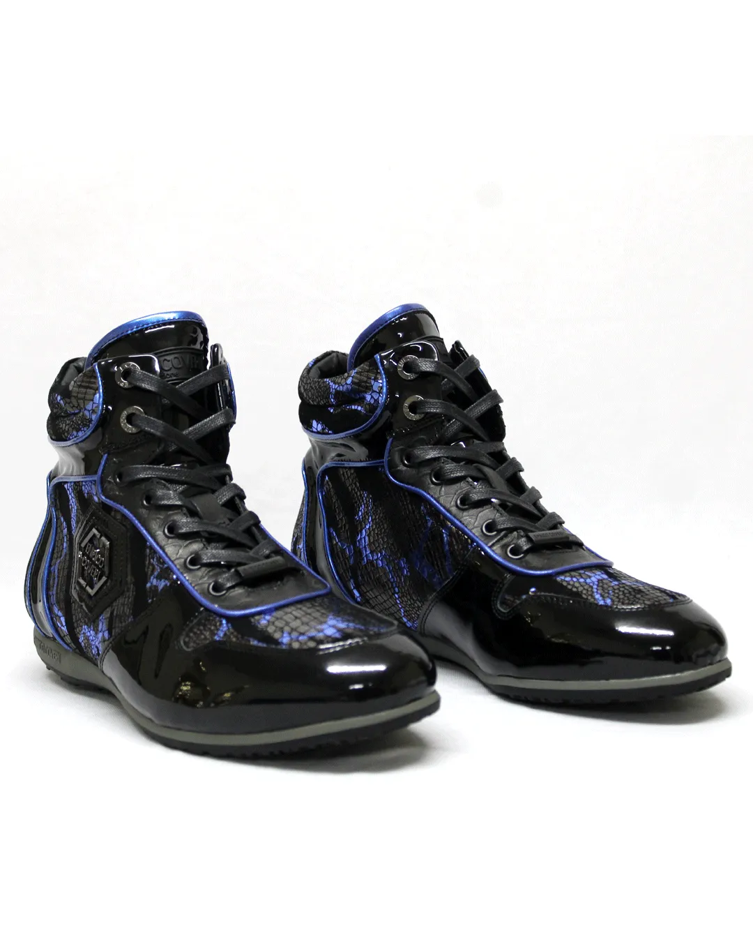 ENRICO COVERI Italia Black/Blue Leather  Boot