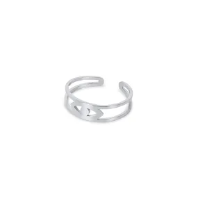 Evil Eye Adjustable Ring - Silver