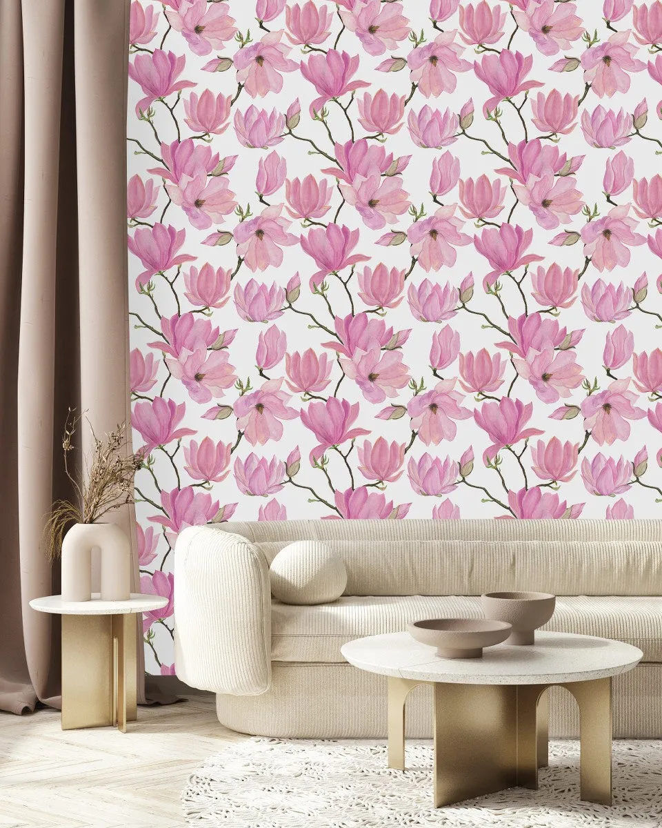 Fashionable Pink Magnolia Wallpaper Vogue