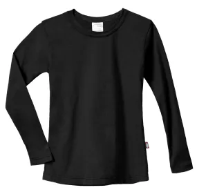 Girls Soft Cotton Jersey Long Sleeve Tee | Black