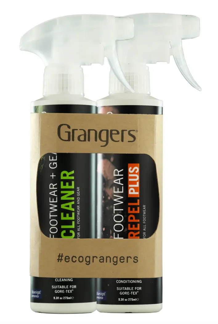 Grangers Footwear   Gear Cleaner & Footwear Repel Plus Twin Pack (275ml x 2)