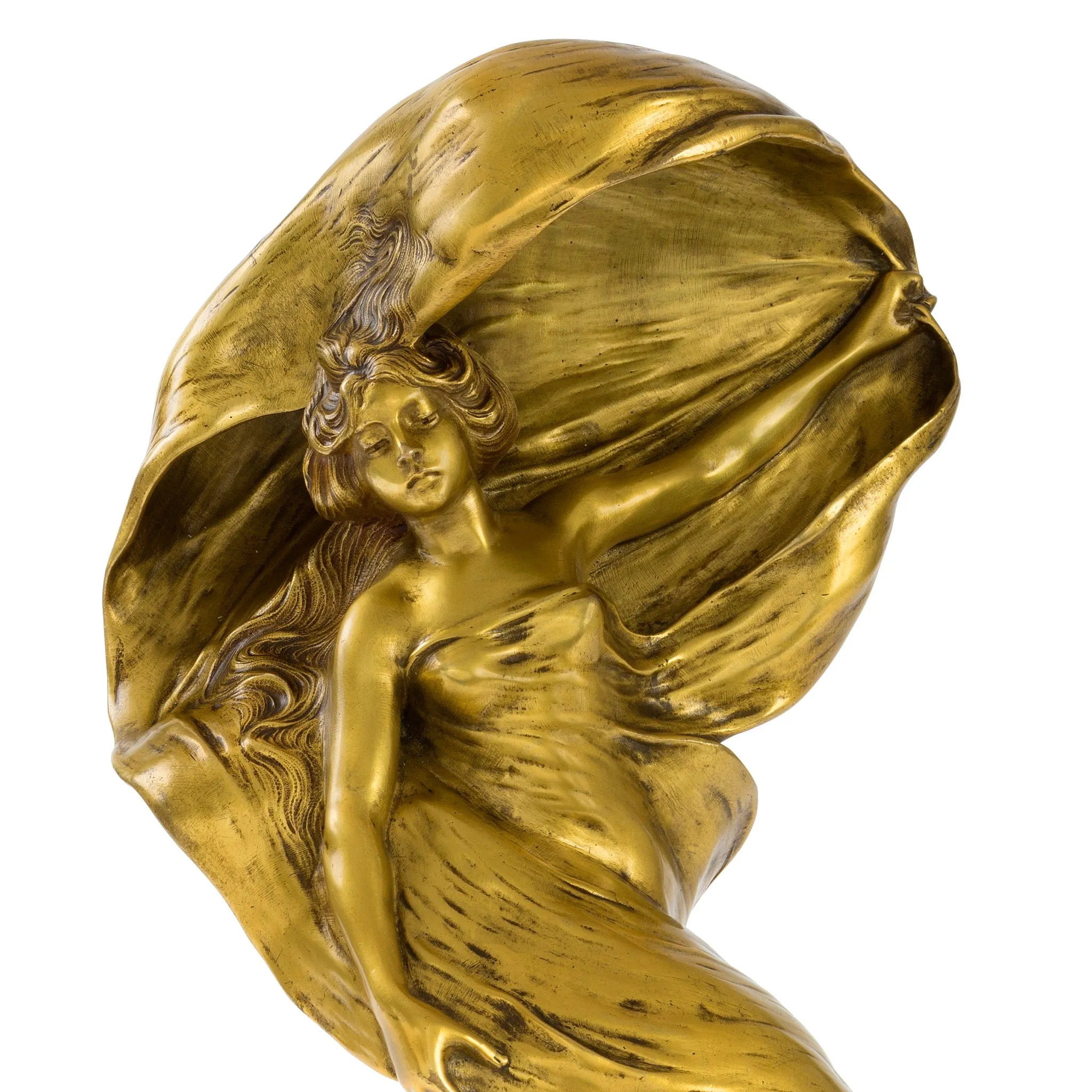 Henri Levasseur "Loie Fuller" Gilt Bronze Sculpture